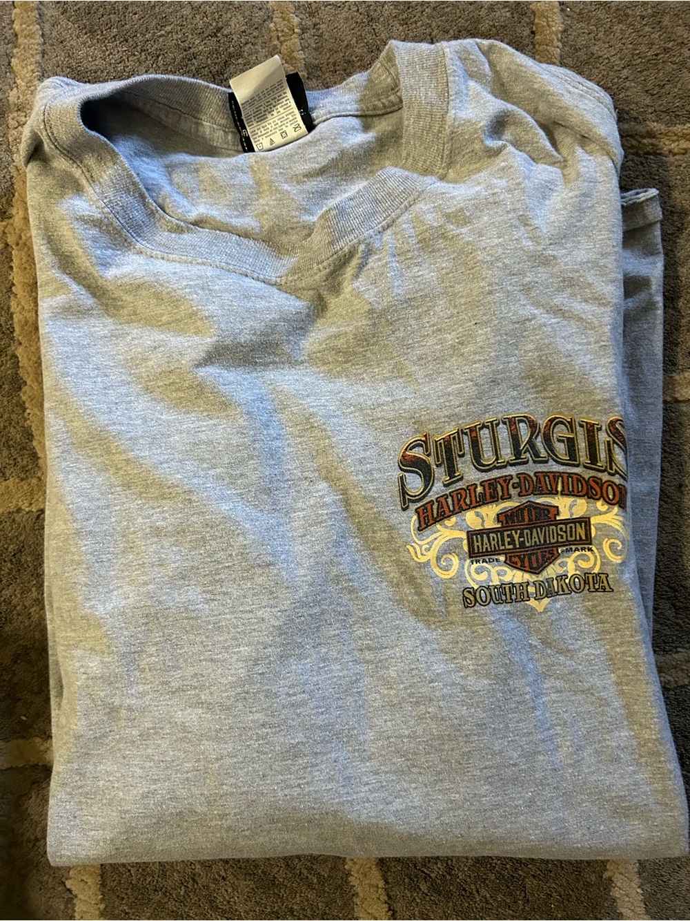 Harley-Davidson Gray Long Sleeve T-Shirt with Sturgis Logo